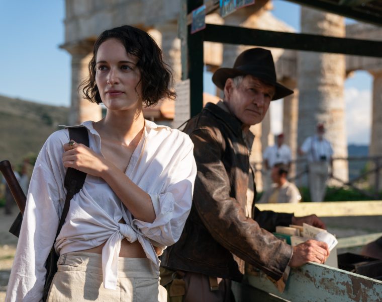 (L-R): Helena (Phoebe Waller-Bridge) and Indiana Jones (Harrison Ford) in Lucasfilm's Indiana Jones and the Dial of Destiny
